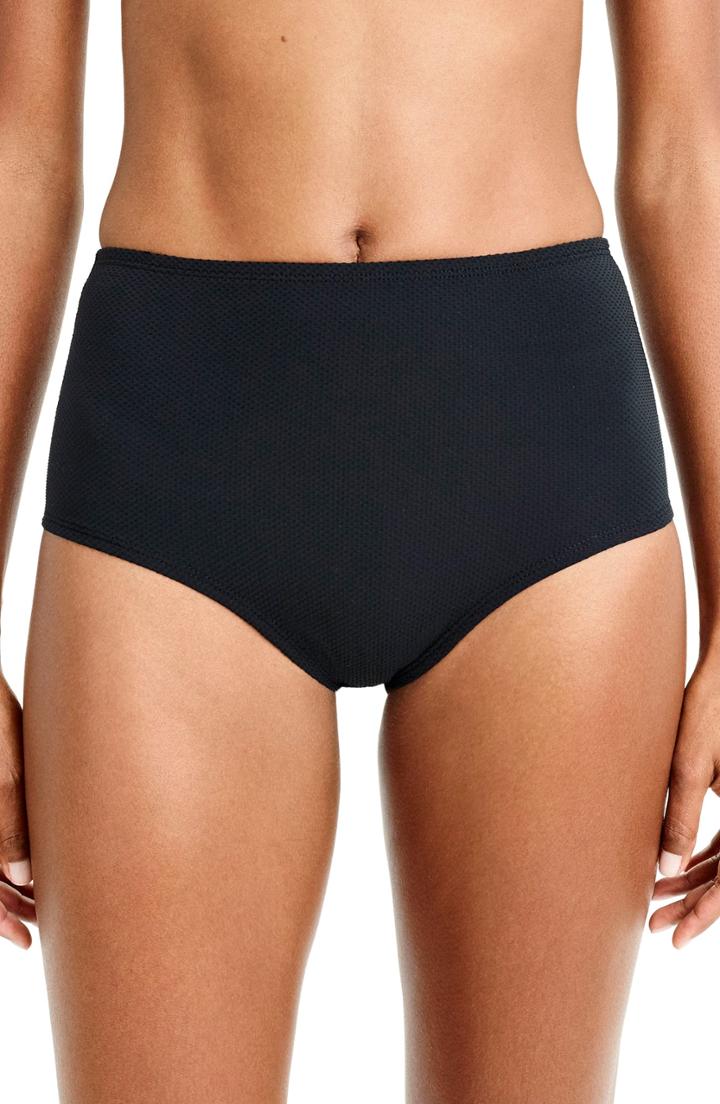 Women's J.crew Pique High Waist Bikini Bottoms