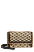 Stella Mccartney Woven Faux Leather Flap Shoulder Bag - Black