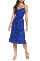 Women's Keepsake The Label Abound Shadow Stripe Tea Length Dress - Blue