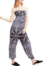Women's Free People Thinking Of You Smocked Jumpsuit - Black