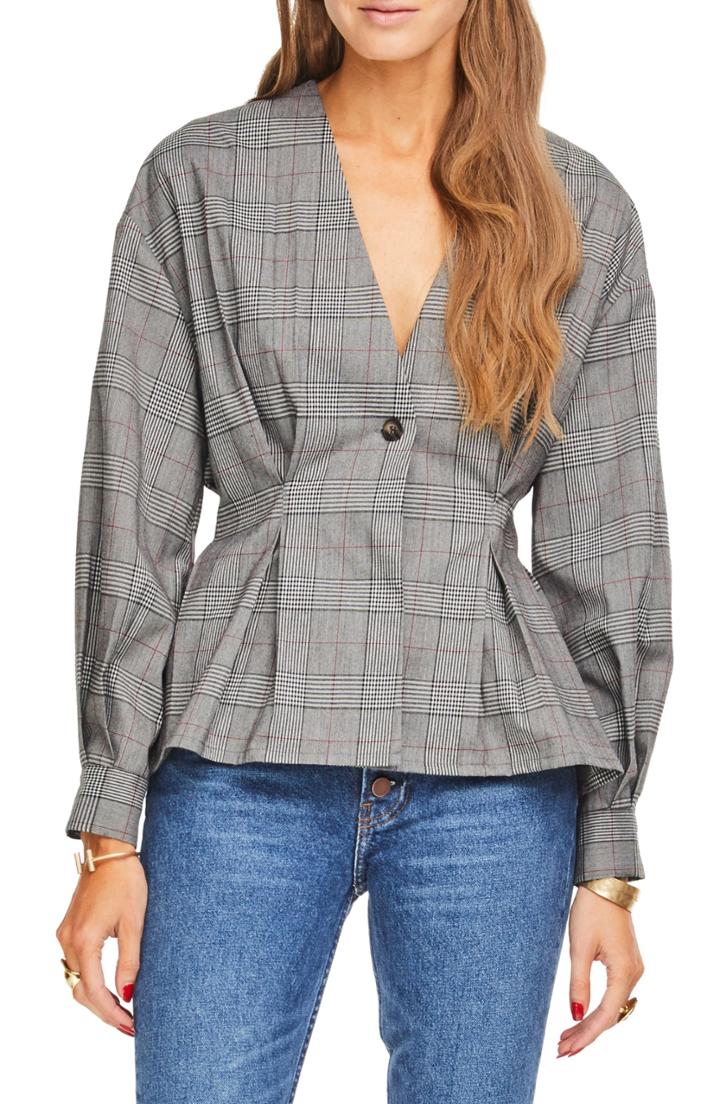 Women's Astr The Label Bonnie Peplum Blouse - Grey