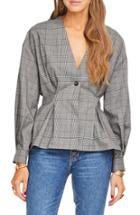 Women's Astr The Label Bonnie Peplum Blouse - Grey