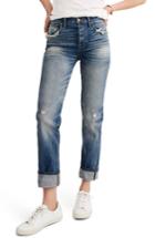 Women's Madewell Selvedge Distressed Straight Leg Jeans - Blue