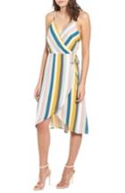 Women's Leith Stripe Wrap Dress - Yellow