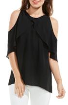 Women's Vince Camuto Ruffle Cold Shoulder Blouse - Black