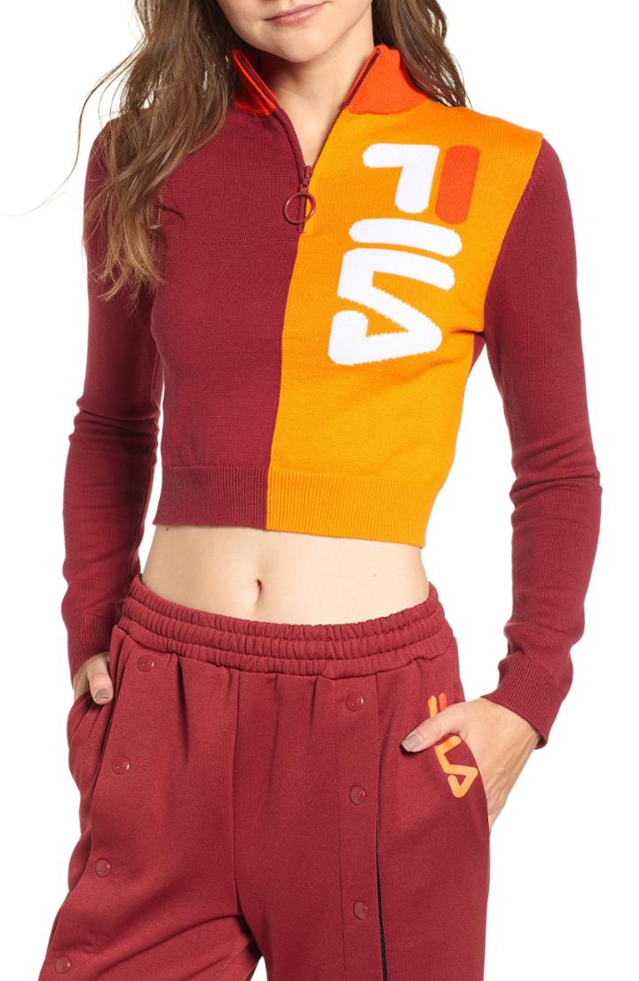 Women's Fila Fabiana Half Zip Crop Sweater