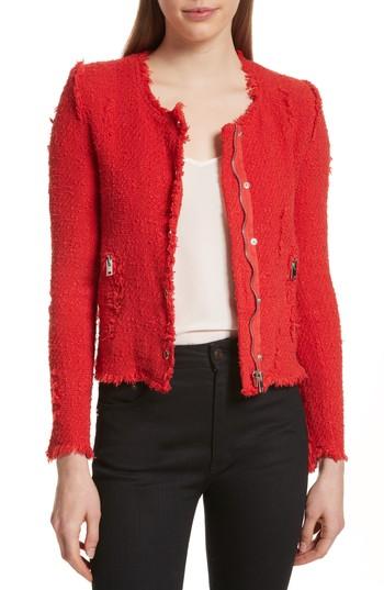 Women's Iro 'agnette' Tweed Jacket Us / 36 Fr - Red