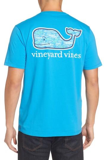 Men's Vineyard Vines Fish Scale Whale Fill Pocket T-shirt - Blue