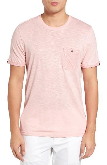 Men's Ted Baker London Apel Print Pocket T-shirt (m) - Coral