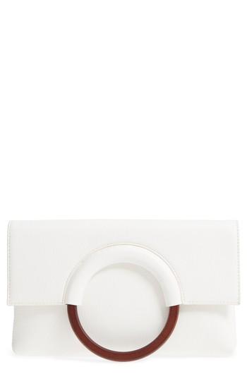 Bp. Faux Leather Circle Clutch - White
