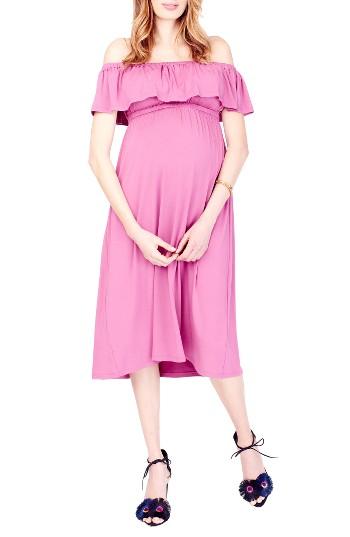 Women's Ingrid & Isabel Off The Shoulder Maternity Midi Dress