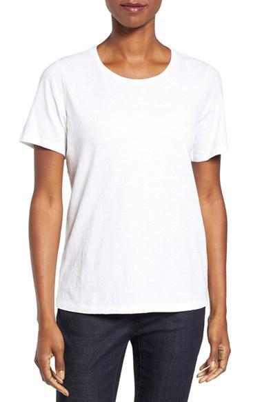 Women's Eileen Fisher Slub Cotton Jersey Tee - White