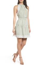 Women's Nsr Lauren Stripe Sleeveless Fit & Flare Dress - Green