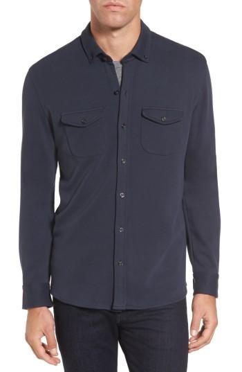 Men's Michael Bastian Trim Fit Pima Cotton Knit Sport Shirt - Blue