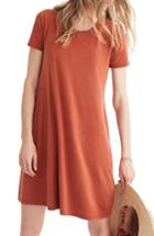 Women's Madewell Sandwashed Swingy Tee Dress - Orange