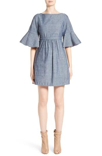 Women's Burberry Michelle Bell Sleeve Chambray Dress