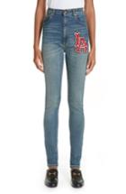 Women's Gucci La Patch Skinny Jeans - Blue