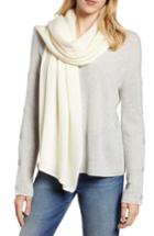 Women's Halogen Solid Cashmere Scarf, Size - Ivory