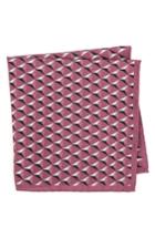 Men's Ted Baker London Geometric Silk Pocket Square, Size - Red