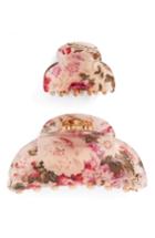 Cara Flower Set Of 2 Jaw Clips, Size - Pink