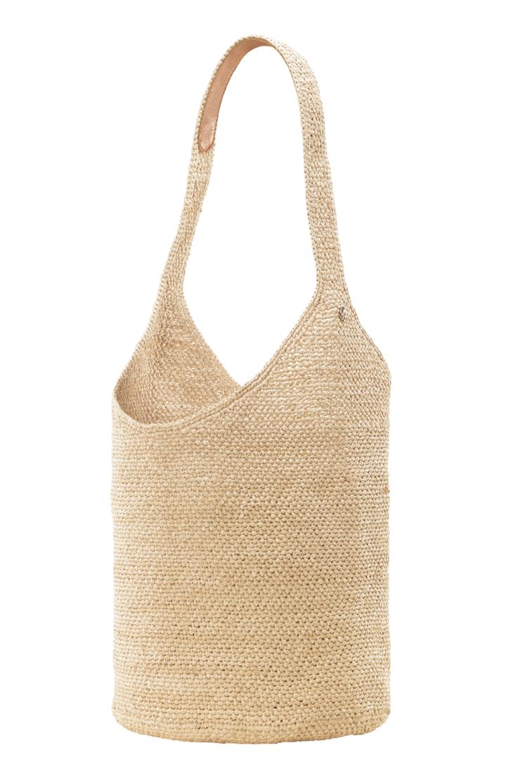 Helen Kaminksi Carillo Woven Raffia Sac Bucket Bag - Beige