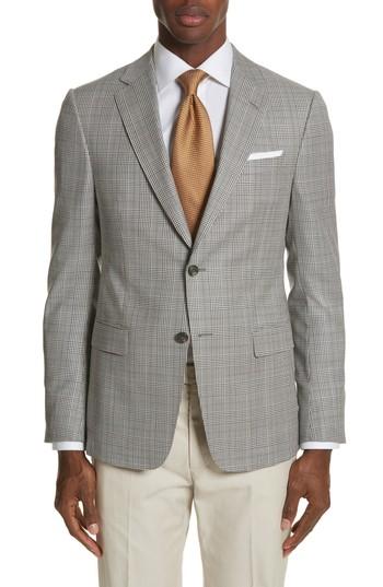 Men's Z Zegna Classic Fit Plaid Wool Sport Coat Us / 48 Eur - Grey