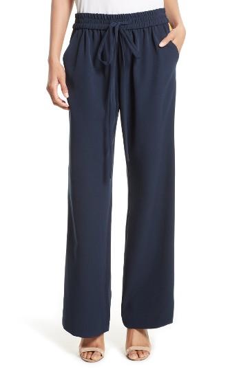 Women's Milly Italian Cady Track Pants, Size - Blue