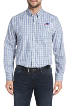 Men's Cutter & Buck Buffalo Bills - Gilman Regular Fit Plaid Sport Shirt, Size - Blue