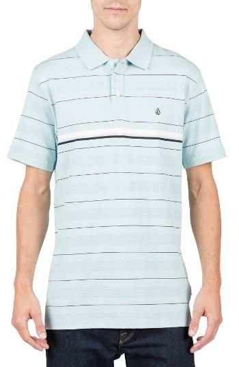Men's Volcom Wowzer Stripe Jacquard Polo - Blue