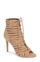 Women's Bcbg Julie Lace-up Open Toe Bootie .5 M - Beige