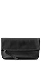 Shinola Birdy Leather Foldover Clutch - Black
