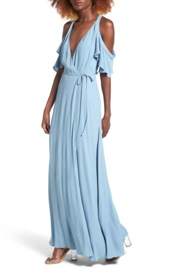 Women's Privacy Please Acme Off The Shoulder Wrap Maxi Dress - Blue
