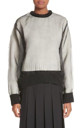 Women's Noir Kei Ninomiya Organdy Overlay Sweater