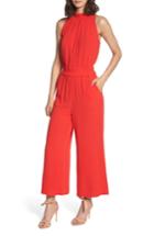 Women's Chelsea28 Ruffle Neck Jumpsuit, Size - Red