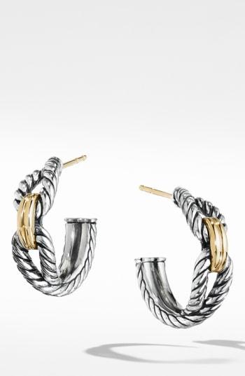 Women's David Yurman Cable Loop Hoop Earrings With 18k Gold