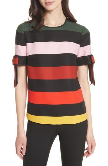 Women's Ted Baker London Cruise Stripe Bow Sleeve Top - Black
