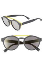 Men's Fendi 53mm Special Fit Round Sunglasses - Grey
