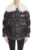Women's Burberry Puffer Coat With Removable Genuine Shearling Collar