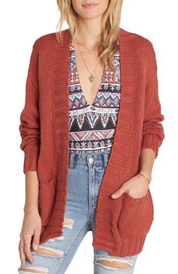 Women's Billabong Luna Day Cardigan - Red