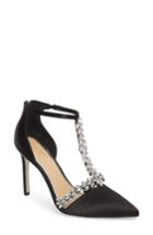 Women's Jewel Badgley Mischka Meena Crystal Embellished T-strap Pump M - Black