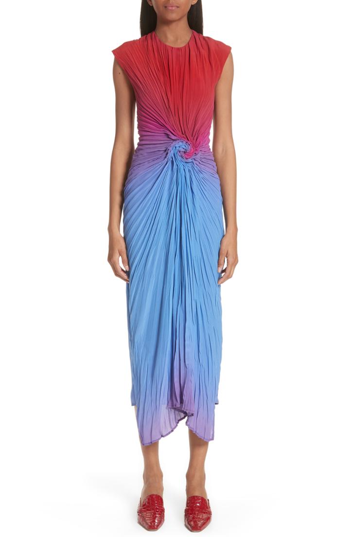 Women's Sies Marjan Twist Front Degrade Silk Dress