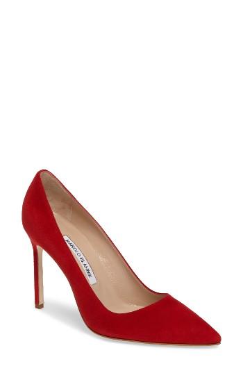 Women's Manolo Blahnik 'bb' Pointy Toe Pump .5us / 36.5eu - Red
