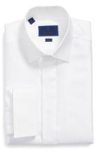 Men's David Donahue Trim Fit French Cuff Tuxedo Shirt .5 32/33 - White