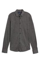 Men's Stone Rose Slim Fit Diamond Jacquard Knit Sport Shirt - Black