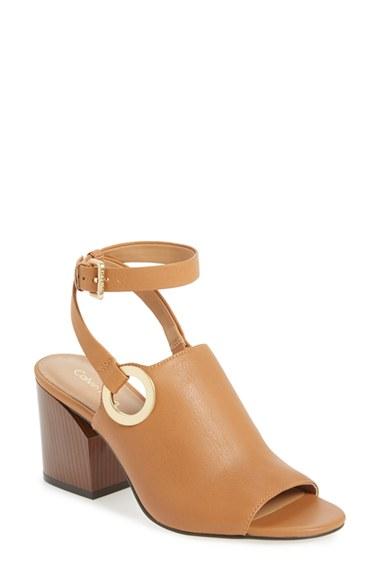 Women's Calvin Klein 'adria' Wraparound Ankle Strap Sandal M - Brown