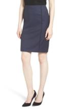 Women's Boss Valeani Dark Blue Wool Melange Pencil Skirt - Blue
