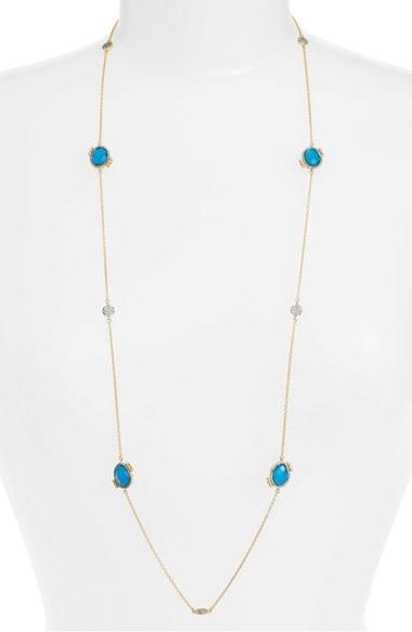 Women's Freida Rothman Baroque Blues Long Station Necklace