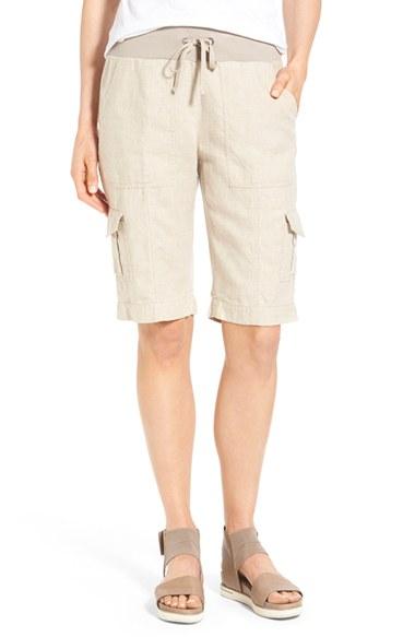 Women's Eileen Fisher Drawstring Waist Bermuda Cargo Shorts