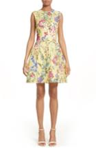 Women's Monique Lhuillier Garden Print Lace Fit & Flare Dress