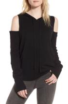 Women's Pam & Gela Cold Shoulder Hoodie - Black